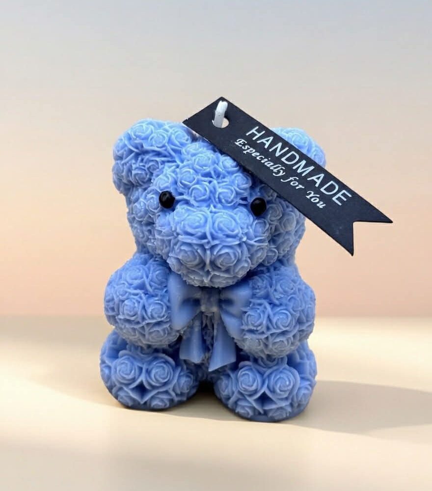 duftkerze teddybär blau