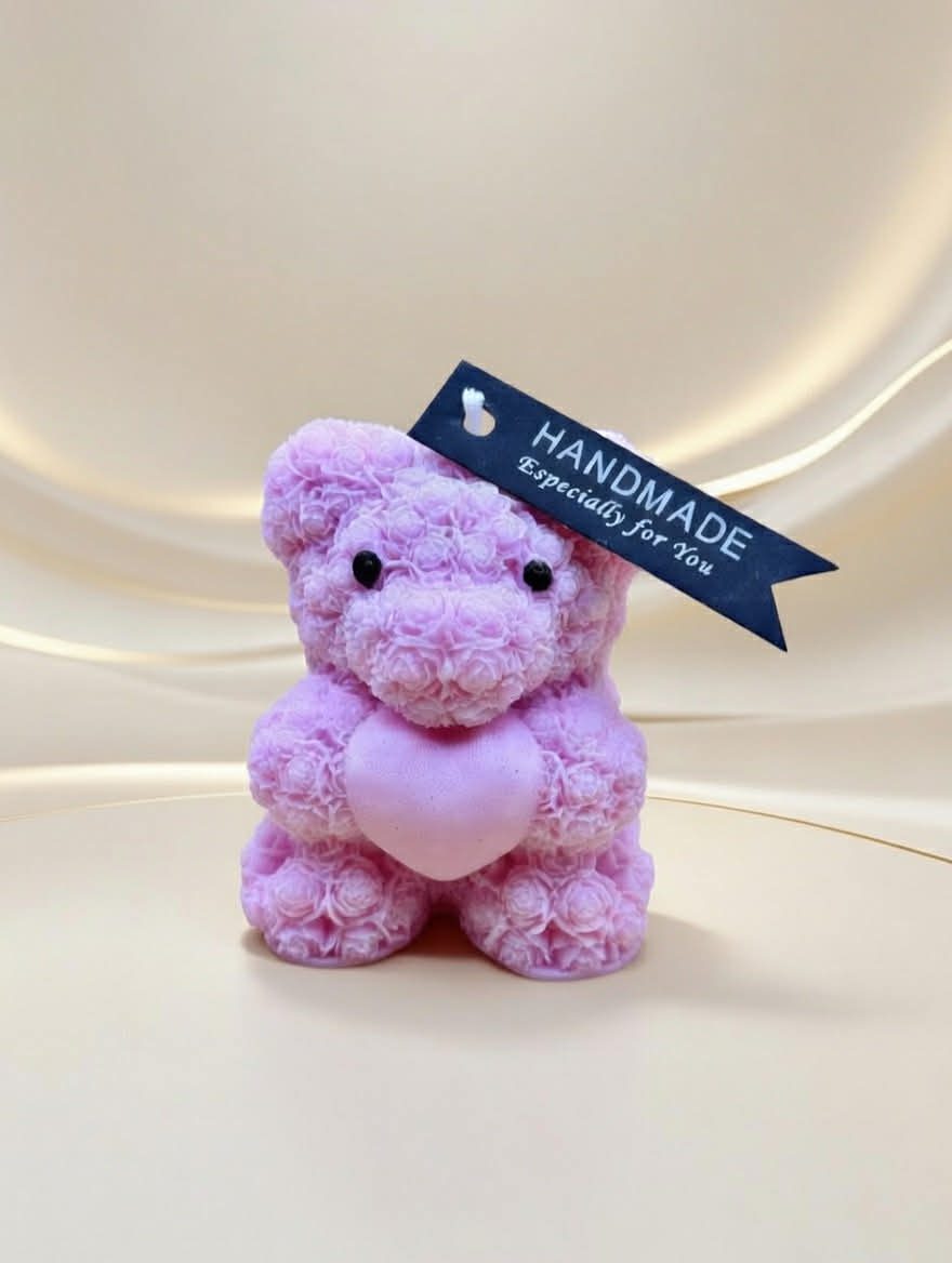 duftkerze teddybär rosa