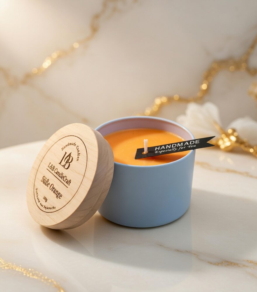 Duftkerze Orange – frischer Orangenduft für Zuhause