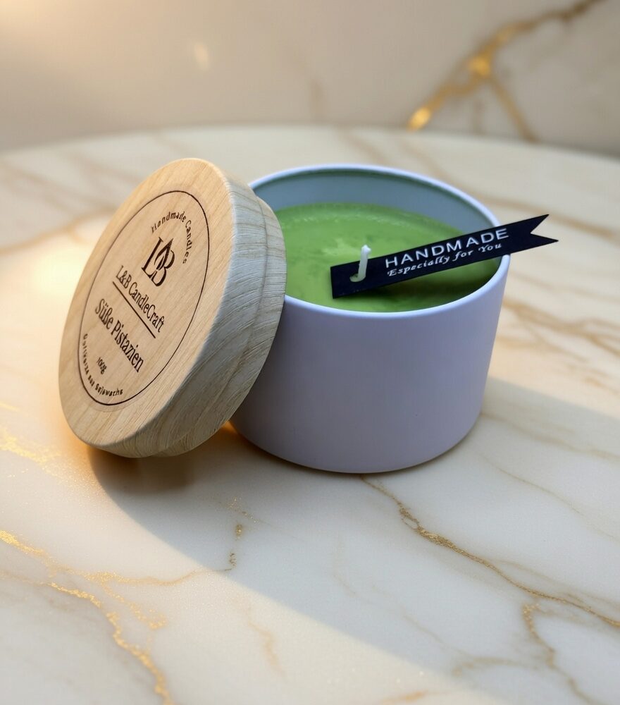 Duftkerze Süße Pistazien – aromatische Kerze für Zuhause