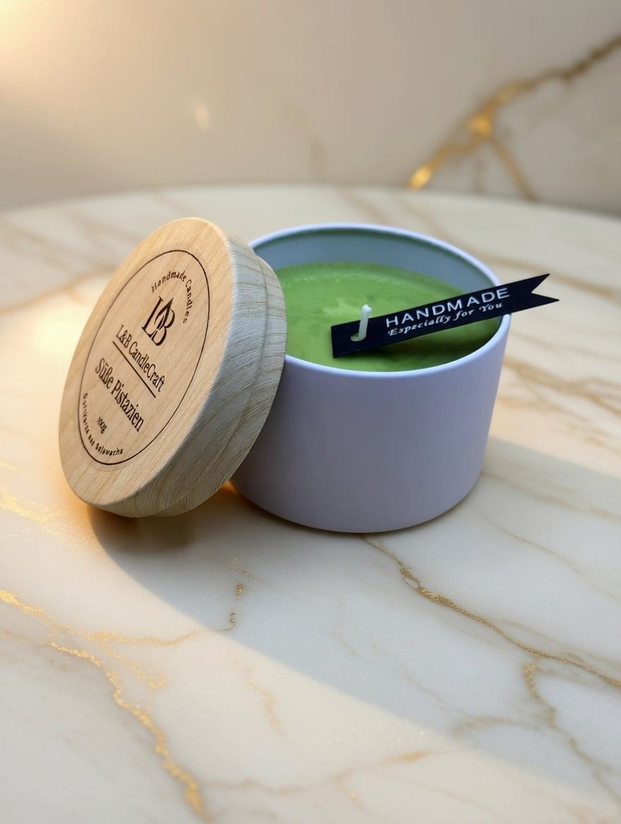 Duftkerze Süße Pistazien – aromatische Kerze für Zuhause